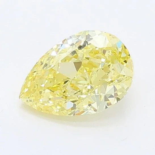 0.77ct PEAR Fancy Yellow VS1 Coloured Lab diamond