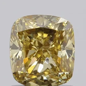 1ct CUSHION Fancy Yellow I1 Coloured Lab diamond