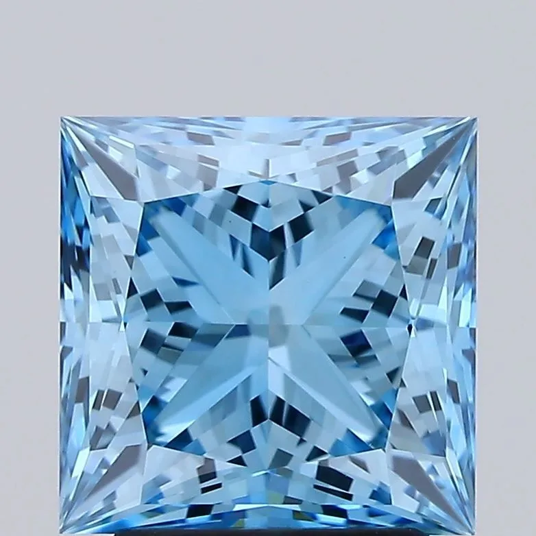 2.99ct PRINCESS Fancy Vivid Blue VVS2 Coloured Lab diamond