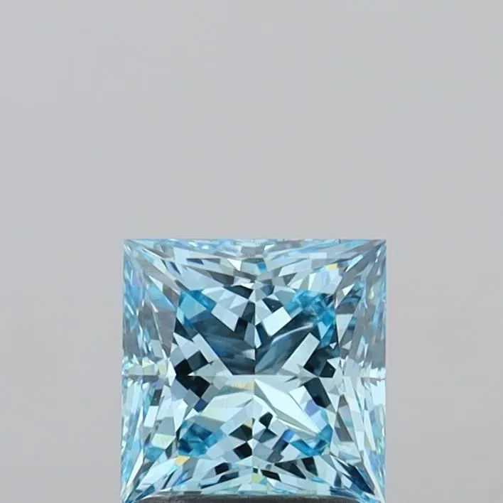 1.43ct PRINCESS Fancy Vivid Blue VS1 Coloured Lab diamond