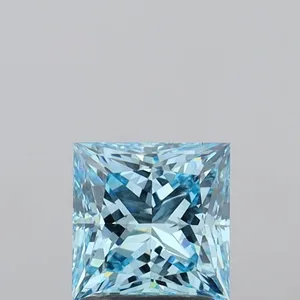 1.43ct PRINCESS Fancy Vivid Blue VS1 Coloured Lab diamond