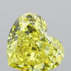1.06ct HEART Fancy Vivid Yellow VVS2 Coloured Lab diamond