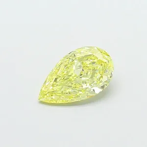0.93ct PEAR Fancy Intense Yellow VVS2 Coloured Lab diamond