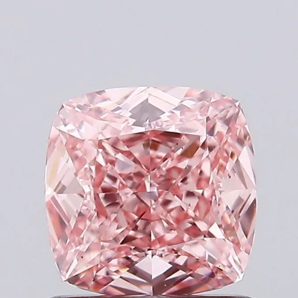 0.9ct CUSHION Fancy Vivid Pink VVS2 Coloured Lab diamond