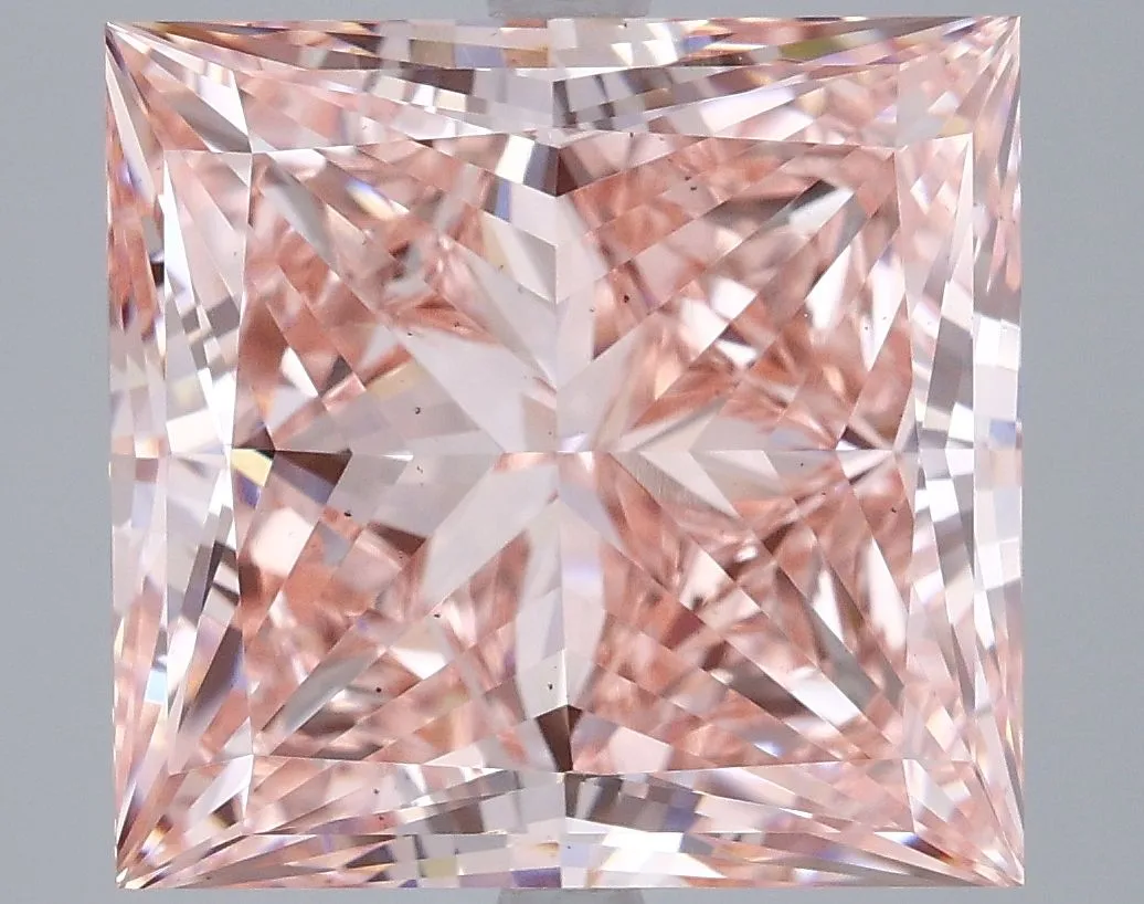 10.08ct PRINCESS Fancy Vivid Pink VS2 Coloured Lab diamond