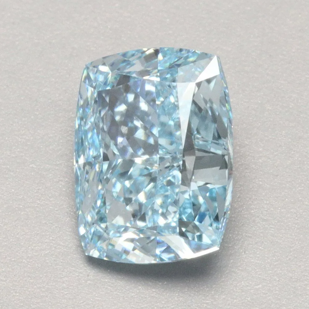 1.33ct CUSHION Fancy Vivid Blue VS1 Coloured Lab diamond