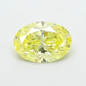 0.88ct OVAL Fancy Intense Yellow VS2 Coloured Lab diamond