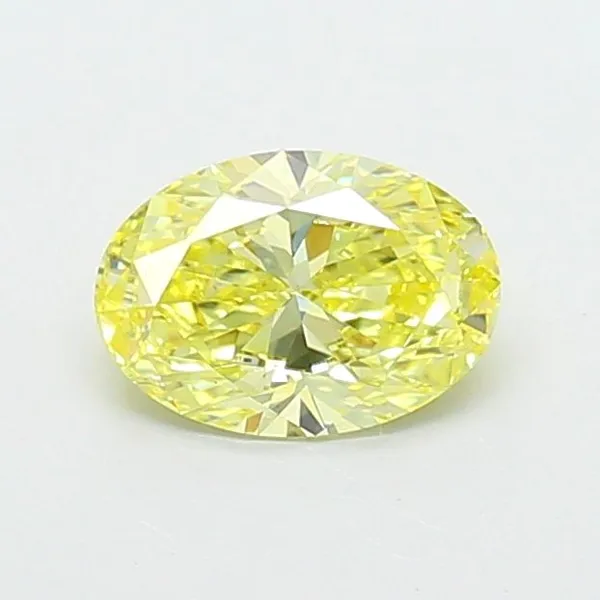 0.88ct OVAL Fancy Intense Yellow VS2 Coloured Lab diamond