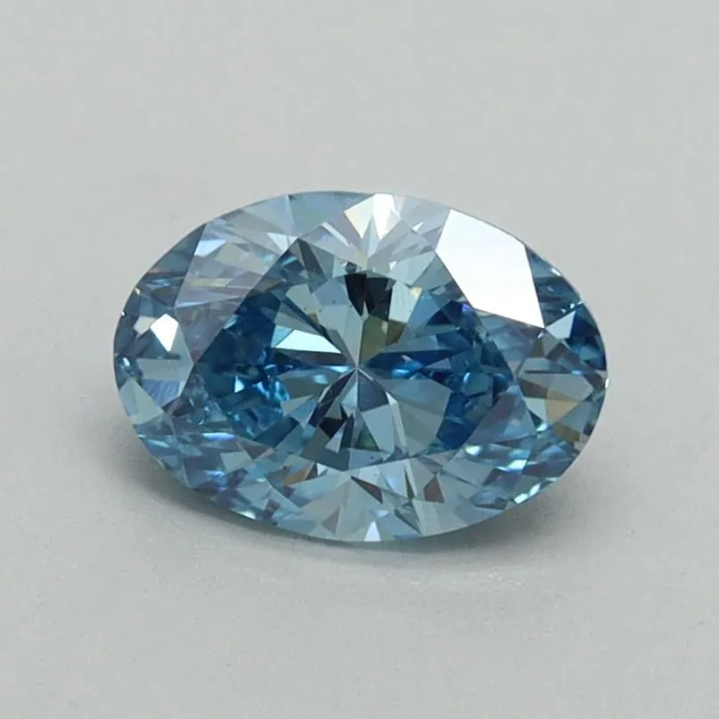 0.84ct OVAL Fancy Vivid Blue VS2 Coloured Lab diamond