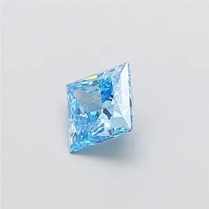 1ct PRINCESS Fancy Vivid Blue VS2 Coloured Lab diamond