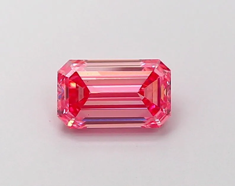 0.99ct EMERALD Fancy Vivid Pink VS1 Coloured Lab diamond