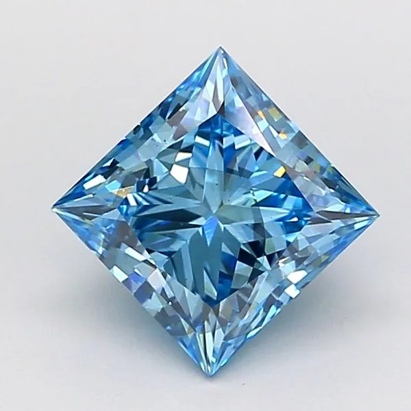 1.5ct PRINCESS Fancy Vivid Blue SI1 Coloured Lab diamond