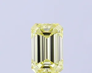1ct EMERALD Fancy Light Yellow VS1 Coloured Lab diamond