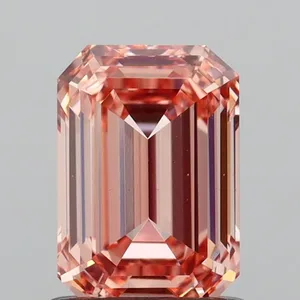 1.1ct EMERALD Fancy Intense Pink VS1 Coloured Lab diamond