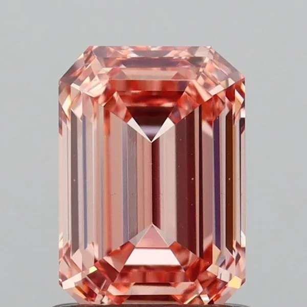 1.1ct EMERALD Fancy Intense Pink VS1 Coloured Lab diamond