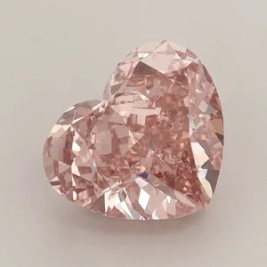 1.57ct HEART Fancy Intense Brown Pink VS1 Coloured Lab diamond