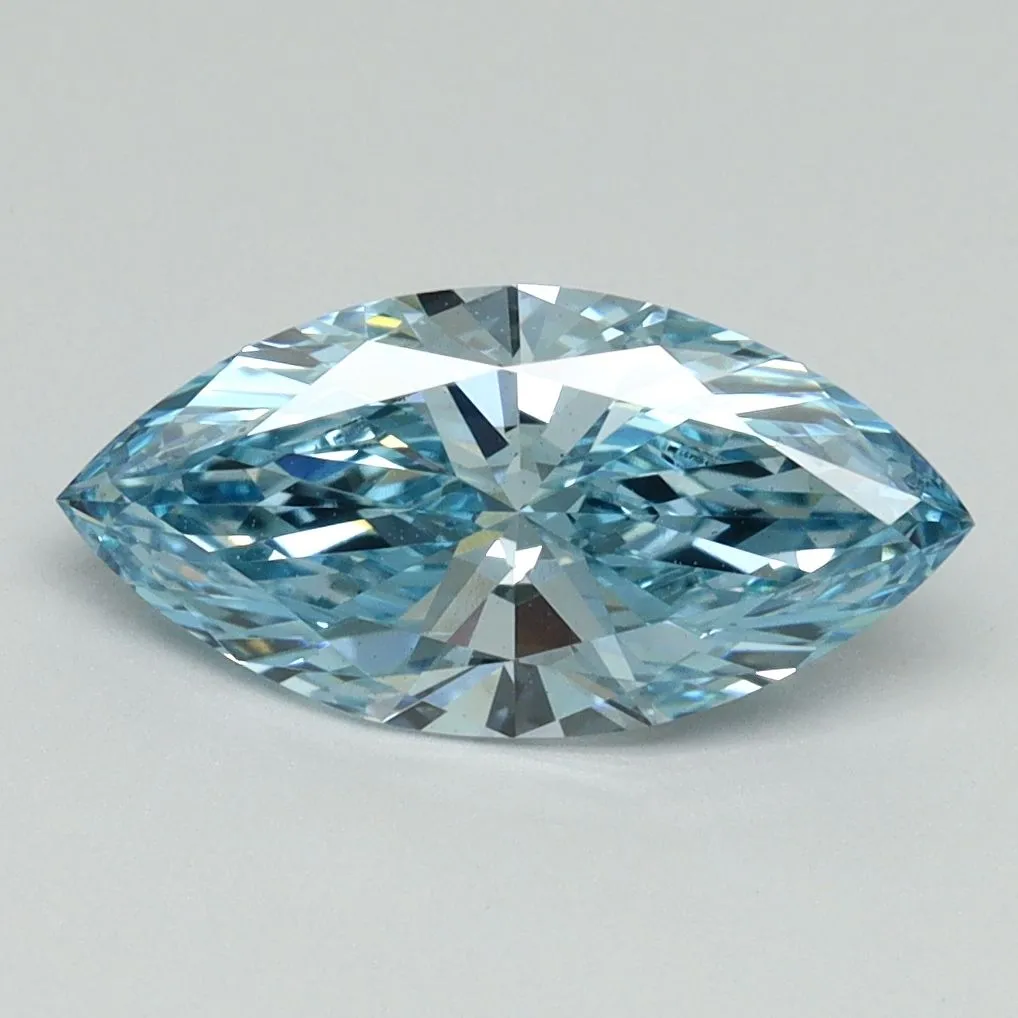 1.50ct MARQUISE Fancy Vivid Blue VS1 Coloured Lab diamond