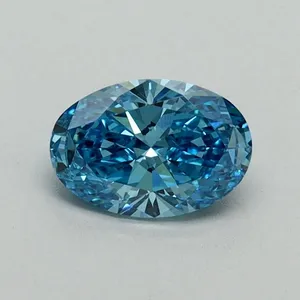 0.63ct OVAL Fancy Vivid Blue VVS2 Coloured Lab diamond