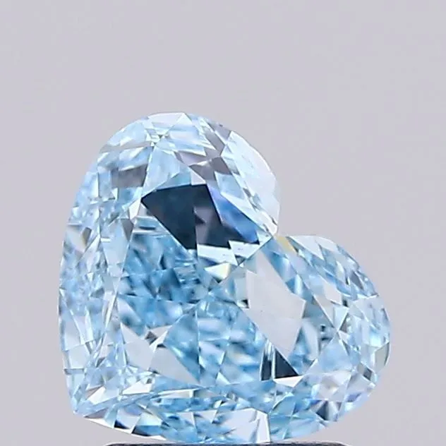 1.63ct HEART Fancy Vivid Blue VVS2 Coloured Lab diamond