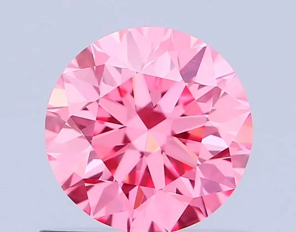 0.64ct ROUND Fancy Vivid Pink VS1 Coloured Lab diamond