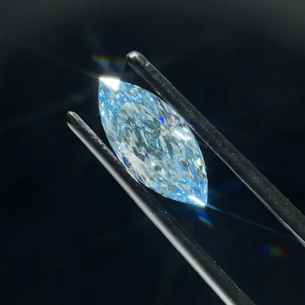 1.6ct MARQUISE Fancy Vivid Blue VS1 Coloured Lab diamond