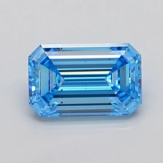 1.31ct EMERALD Fancy Vivid Blue SI1 Coloured Lab diamond