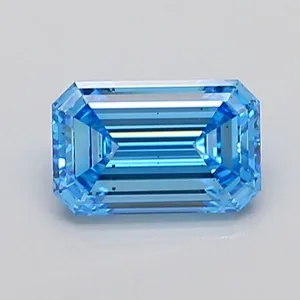 1.31ct EMERALD Fancy Vivid Blue SI1 Coloured Lab diamond