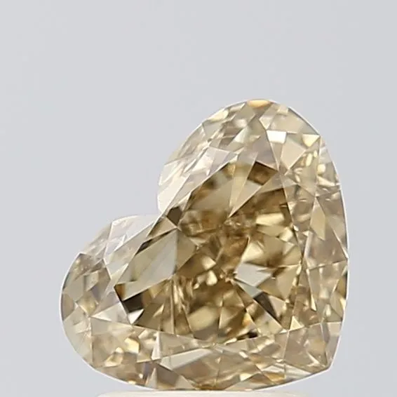 1.56ct HEART Fancy Light Gray Yellow VS1 Coloured Lab diamond