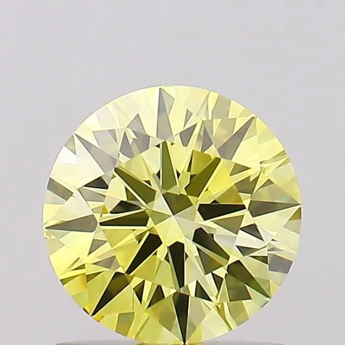 0.97ct ROUND Fancy Intense Yellow IF Coloured Lab diamond