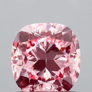 0.9ct CUSHION Fancy Vivid Pink VVS2 Coloured Lab diamond