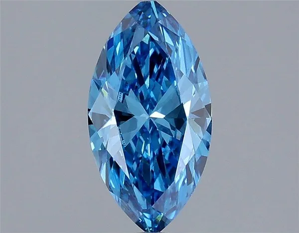 1.17ct MARQUISE Fancy Vivid Blue VVS2 Coloured Lab diamond