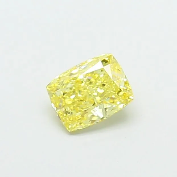 1.02ct CUSHION Fancy Intense Yellow VS1 Coloured Lab diamond