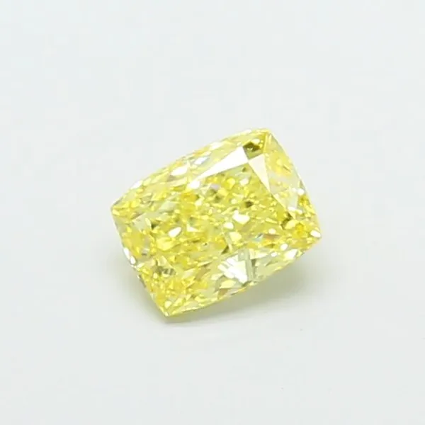 1.02ct CUSHION Fancy Intense Yellow VS1 Coloured Lab diamond