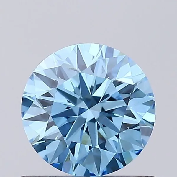 0.61ct ROUND Fancy Vivid Blue VVS2 Coloured Lab diamond