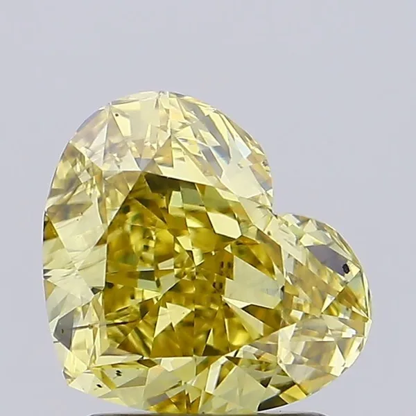 1.78ct HEART Fancy Intense Yellow SI1 Coloured Lab diamond