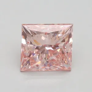 1.82ct PRINCESS Fancy Intense Pink VS2 Coloured Lab diamond