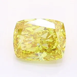 0.96ct CUSHION Fancy Intense Yellow VS1 Coloured Lab diamond