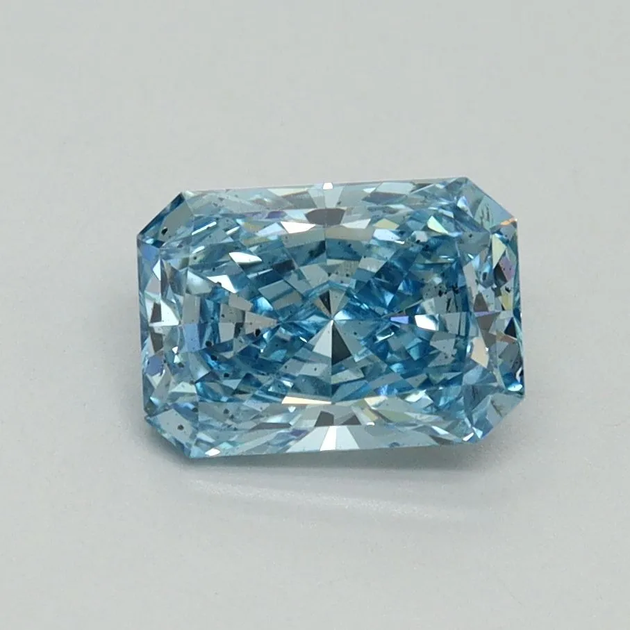 1.14ct RADIANT Fancy Vivid Blue SI1 Coloured Lab diamond