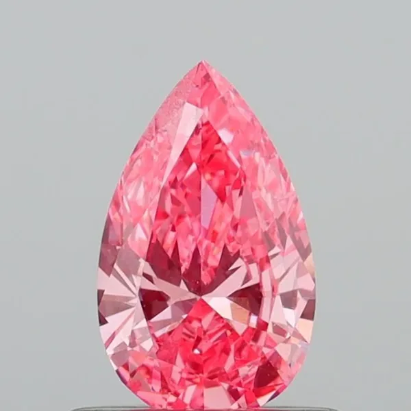 0.48ct PEAR Fancy Vivid Pink SI1 Coloured Lab diamond