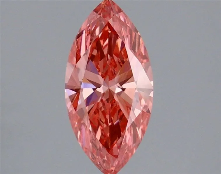 0.96ct MARQUISE Fancy Vivid Pink VVS2 Coloured Lab diamond
