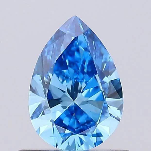0.64ct PEAR Fancy Vivid Blue VVS2 Coloured Lab diamond