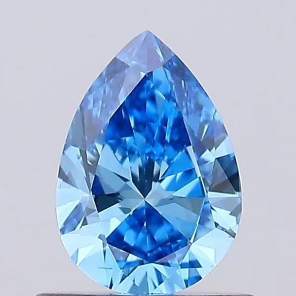 0.64ct PEAR Fancy Vivid Blue VVS2 Coloured Lab diamond