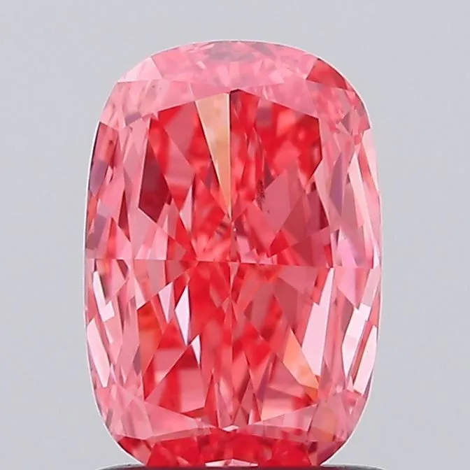 1.00ct CUSHION Fancy Vivid Pink VS2 Coloured Lab diamond