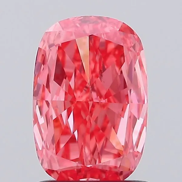 1ct CUSHION Fancy Vivid Pink VS2 Coloured Lab diamond