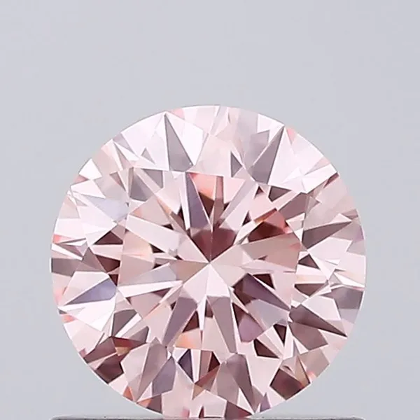 0.77ct ROUND Fancy Vivid Pink VVS2 Coloured Lab diamond