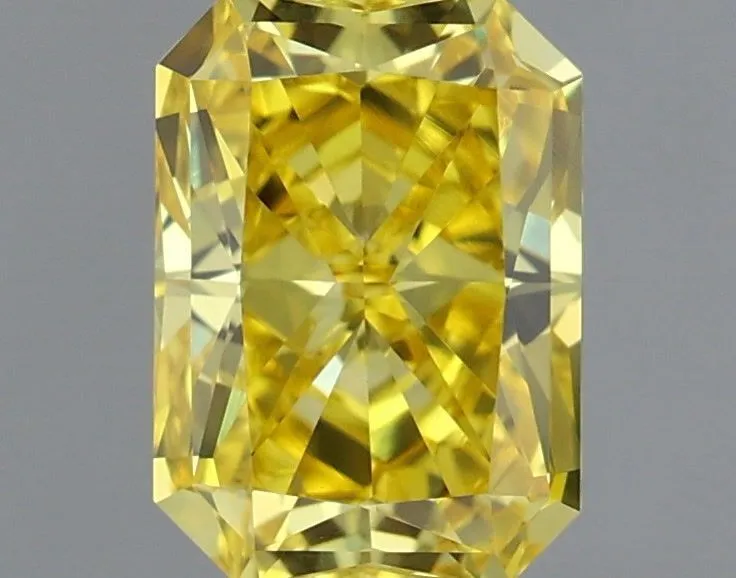 0.72ct RADIANT Fancy Vivid Yellow VVS2 Coloured Lab diamond