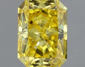 0.72ct RADIANT Fancy Vivid Yellow VVS2 Coloured Lab diamond