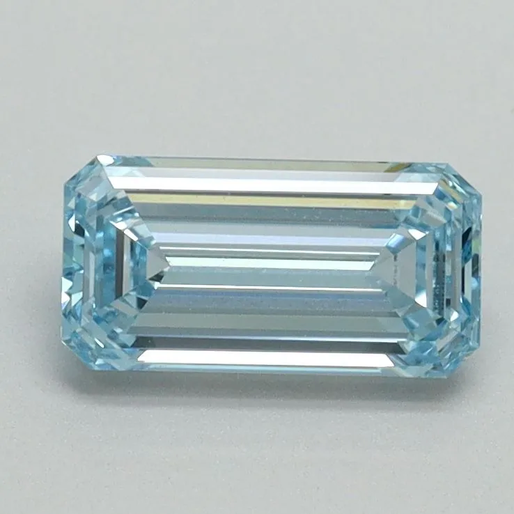 0.93ct EMERALD Fancy Intense Blue VVS2 Coloured Lab diamond