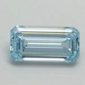 0.93ct EMERALD Fancy Intense Blue VVS2 Coloured Lab diamond