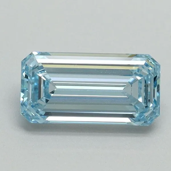 0.93ct EMERALD Fancy Intense Blue VVS2 Coloured Lab diamond